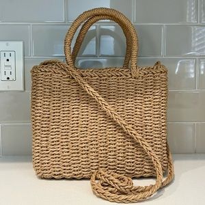 Straw Long Strap Bag Purse